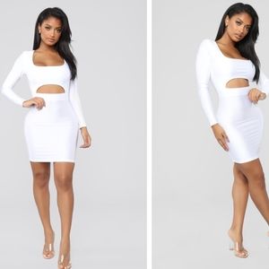 White Cut Out Bodycon Mini Dress Fashion Nova